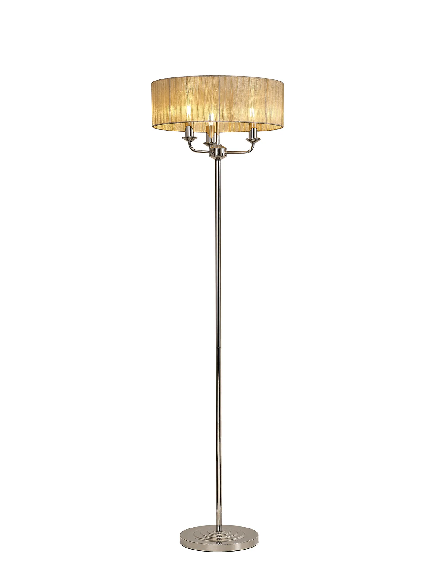 Banyan 45cm 3 Light Floor Lamp Polished Nickel, Soft Bronze